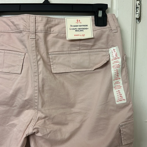 Gap NWT Pink Skinny Boyfriend Pants Cargo Pastel Size 6 Ankle Length khakis - Picture 5 of 10